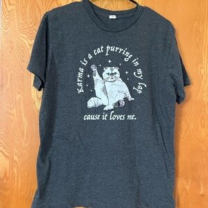 Gray Karma is a Cat Graphic T-Shirt